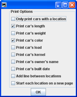 print options
