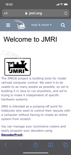 JMRI site viewed on iphone